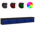 vidaXL TV skrinky s LED svetlami 2 ks čierne 100x30x30 cm