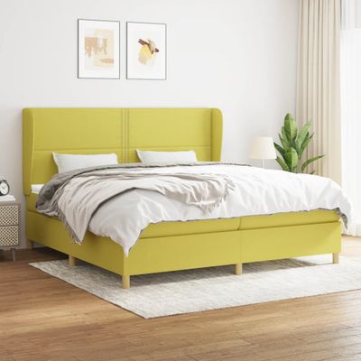 vidaXL Boxspring posteľ s matracom zelená 200x200 cm látka