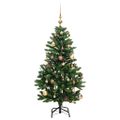vidaXL Umelý výklopný vianočný stromček 150 LED a sada gúľ 150 cm