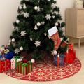 vidaXL Luxusná vianočná sukňa s ponožkou červená 122 cm látková