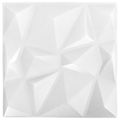 vidaXL Nástenné panely 12 ks 50 x 50 cm Origami Biele XPS Pena