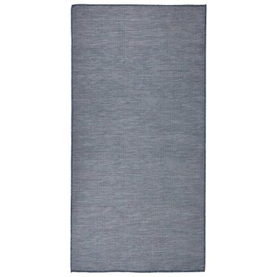 vidaXL Vonkajší koberec s plochým tkaním 100x200 cm modrý