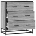 vidaXL Komoda sivá sonoma 68x35x76 cm kompozitné drevo a kov