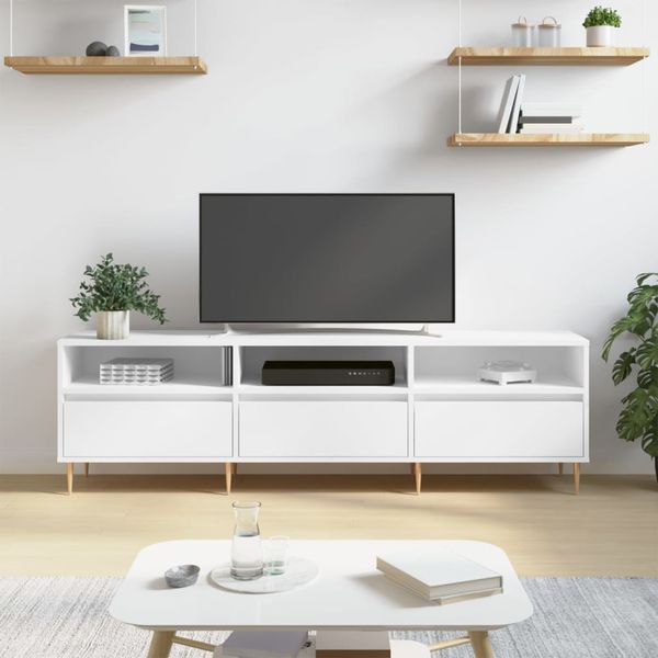 vidaXL TV skrinka biela 150x30x44,5 cm kompozitné drevo