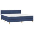 vidaXL Posteľný rám boxspring s matracom modrý 180x200 cm látka