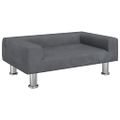 vidaXL Detská pohovka tmavosivá 70x45x26,5 cm zamat