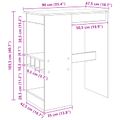 vidaXL Barový stôl 90 x 47.5 x 103.5 cm Kompozitné drevo Čierny dub