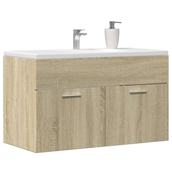 vidaXL Skrinka na umývadlo dub sonoma 90x38,5x46 cm kompozitné drevo