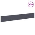 vidaXL Obrubník trávnika 30 ks 100 x 15 cm Oceľ Antracitová