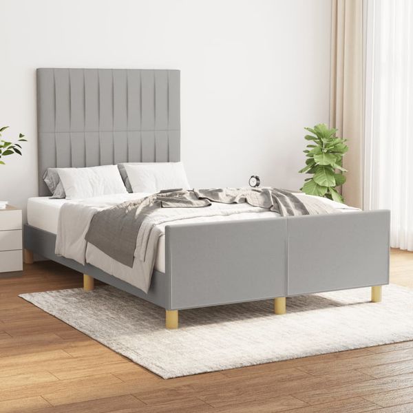 vidaXL Posteľ bez matraca bledosivý 120x200 cm látka