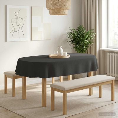 vidaXL Uterák na stôl 5 ks Oválny Tmavosivá 130 x 180 cm