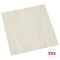 vidaXL Podlahové dosky Krémovo biela 5,11 m² 55 ks PVC