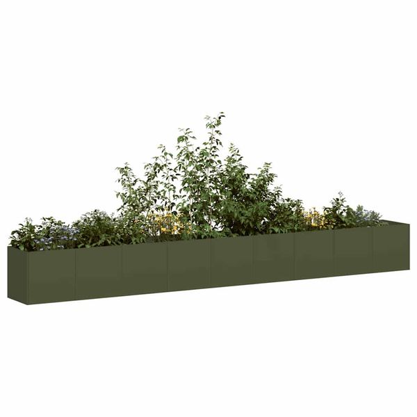 VidaXL kvetináč Olive Green 360x40x40 cm Oceľ valcovaná za studena