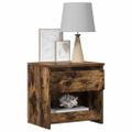 vidaXL Nočný stolík dymový dub 40x30x39 cm spracované drevo