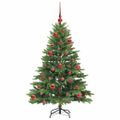 vidaXL Umelý vianočný stromček s 150 LED-i Zelená 150 cm PE a PVC