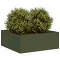 vidaXL Kvetináč olivovozelený 80x80x30 cm oceľ