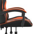vidaXL Otočná herná stolička čierna a oranžová umelá koža