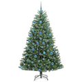 vidaXL Umelý Sklápací Vianočný Stromček Zelená 180 cm PVC a kov