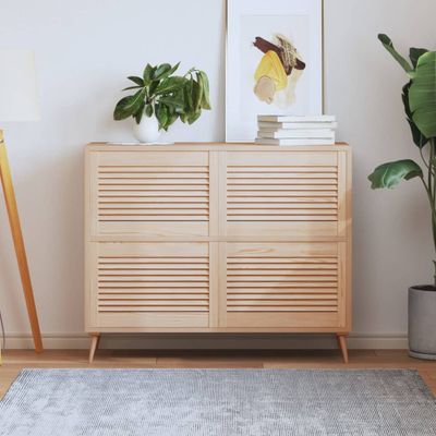 vidaXL Lamelové dvierka na skrinku 4 ks 39,5x59,4 cm, borovicový masív