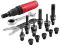 Nástavec nitovací na vŕtačku T-COMBO, sada pre matice M3-M12 aj trh. nýty 2,4-6,4mm, CrMoV FORTUM.