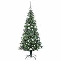 vidaXL Umelý predsvietený vianočný stromček Zelená 180 cm PVC a kov