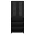 vidaXL Highboard Čierny dub 69,5 x 34 x 180 cm Kompozitné drevo