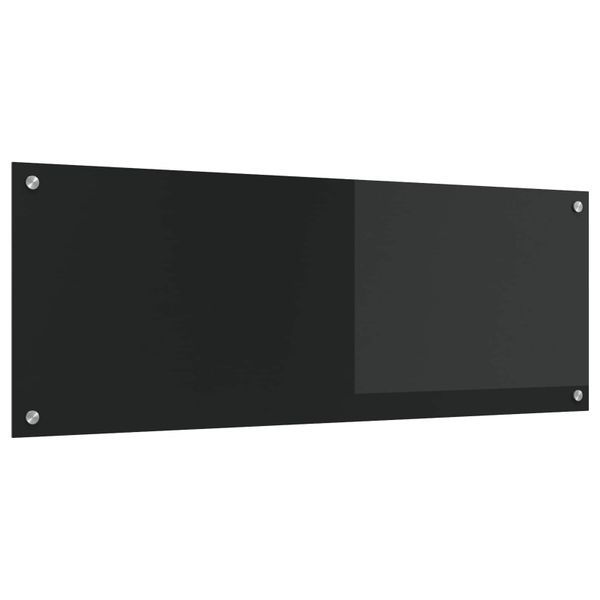vidaXL Kuchynský obklad Čierna 110 x 40 cm tvrdené sklo