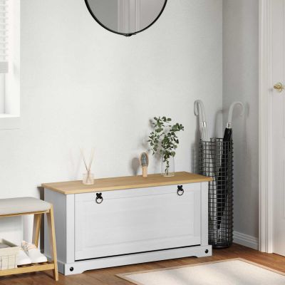 vidaXL Skriňa na topánky s poličkou Corona Biela 99 x 32 x 49 cm