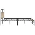 vidaXL Kovový posteľný rám bez matraca dymový dub 200x200 cm