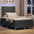 vidaXL LED box s pružinami Tmavo šedá 120 x 190 cm látka