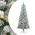 vidaXL Umelý Sklápací Vianočný Stromček 300 LED Zelená a biela 240 cm