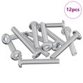 vidaXL Zámková skrutka Jednofarebný 12 ks Strieborná M6 x 35 mm Oceľ