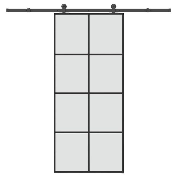 vidaXL Posuvné dvere s kovaním ESG sklo a hliník 90x205 cm