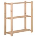 vidaXL Úložný regál s 3 policami 80x28,5x90 cm borovicový masív