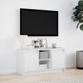 vidaXL TV stolík s LED biely 100x34x50 cm kompozitné drevo
