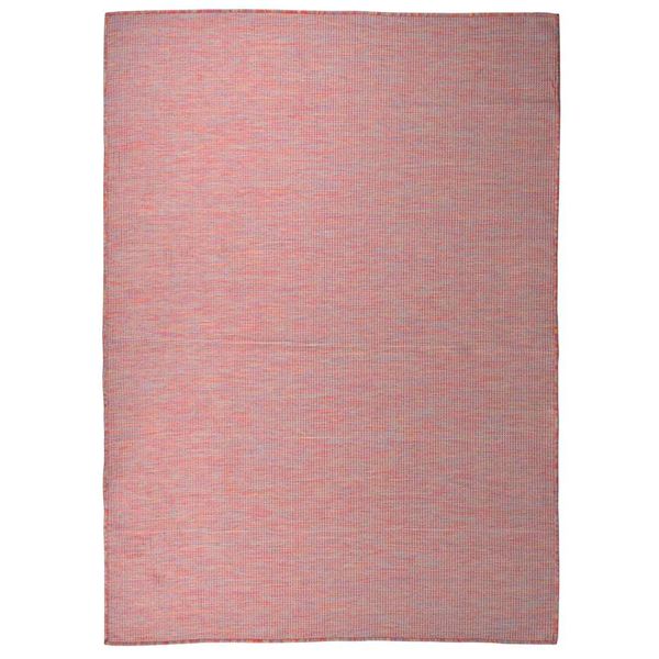 vidaXL Vonkajší koberec s plochým tkaním 200x280 cm červený