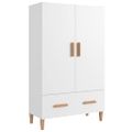 vidaXL Vysoká skrinka biela 70x31x115 cm spracované drevo