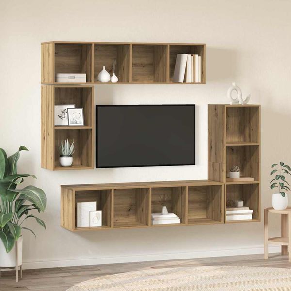 vidaXL Zostava TV skriniek 4 pcs Remeselný dub Kompozitné drevo