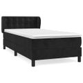 vidaXL Posteľný rám boxspring s matracom čierny 90x200 cm zamat