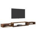 vidaXL Nástenný TV kabinet Nástenná montáž Dymový dub 220 x 28 x 21 cm