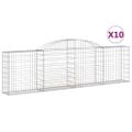 vidaXL Oblúkové gabionové koše 10ks 300x30x80/100cm pozinkované železo