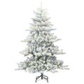 vidaXL Umelý Sklápací Vianočný Stromček Biela 150 cm PVC a oceľ