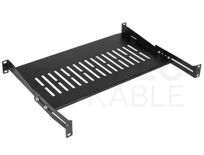 Polica do racku NEKU 1U 19" 250mm (350mm), nastaviteľná, čierna