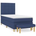 vidaXL Posteľný rám boxspring s matracom modrý 90x200 cm látka