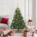 vidaXL Umelý vianočný stromček s 150 LED-i Zelená 150 cm PE a PVC