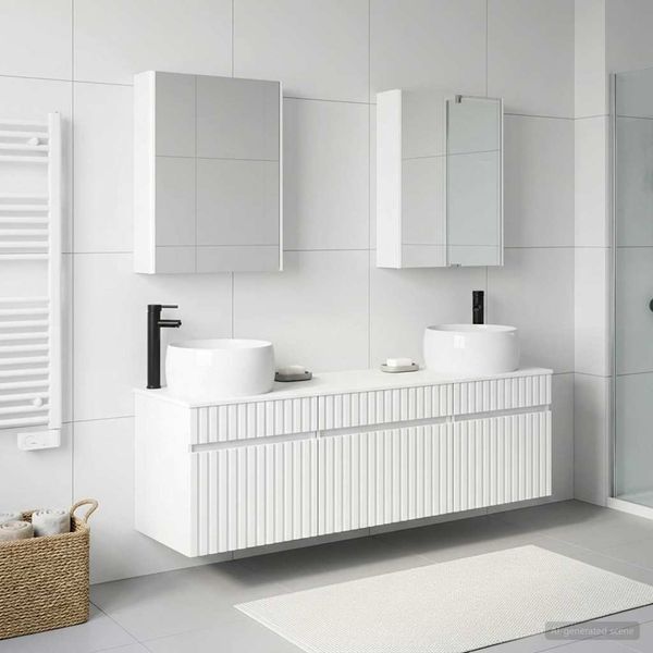 vidaXL Set kabinetov do kúpeľne 5 pcs Biela 53 x 15,5 x 70 cm