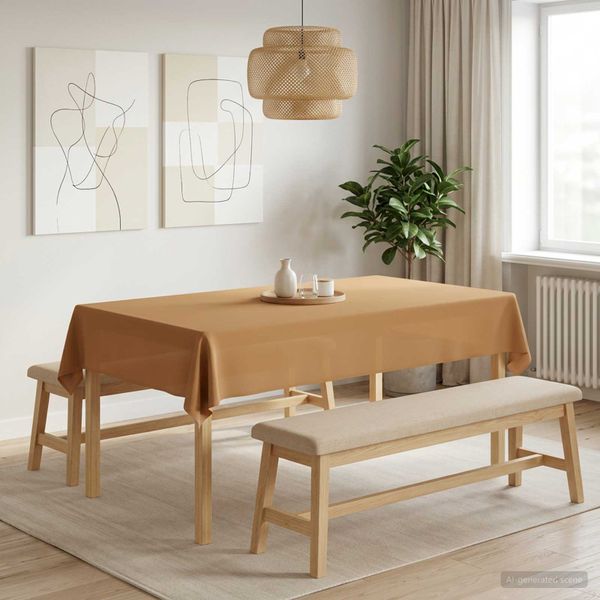 vidaXL Uterák na stôl 5 ks Obdĺžnikový Béžová 140 x 260 cm Polyester