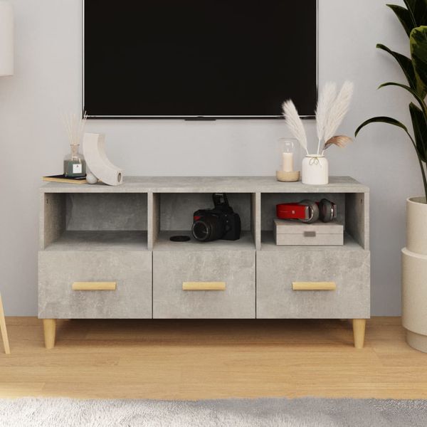 vidaXL TV skrinka betónovosivá 102x36x50 cm kompozitné drevo