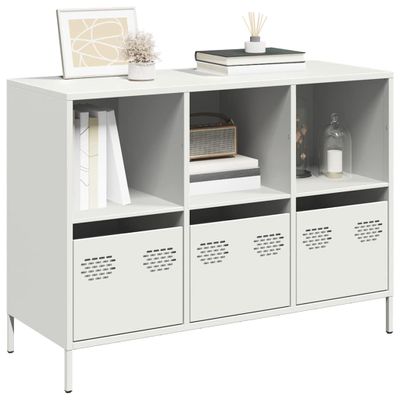 vidaXL Komoda biela 101,5x39x73,5 cm oceľ valcovaná za studena