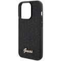 Guess puzdro pre iPhone 15 Pro 6,1" GUHCP15LPMSDGSK čierne HC PU Disco Script Metal